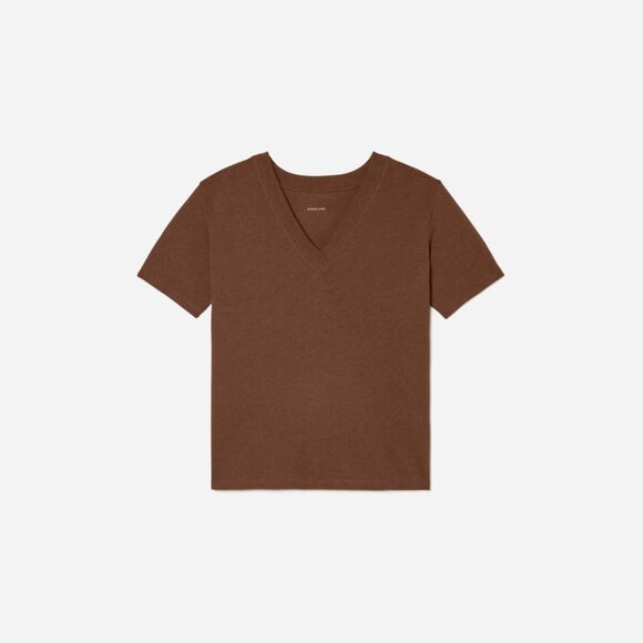 Everlane V-Neck Hemp Tee Size M in Espresso - Picture 2 of 6